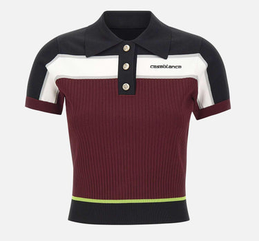 Polo a righe in viscosa WSP26KW1233 01 CASABLANCA 