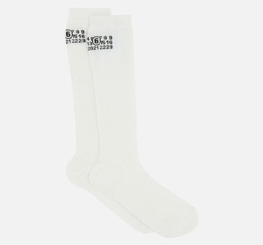 Calzini al ginocchio a coste<BR/> S62TL0049 M13278101 MM6 MAISON MARGIELA 