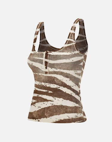 Top in costina a stampa zebra 2T123A M1035 BLUMARINE 
