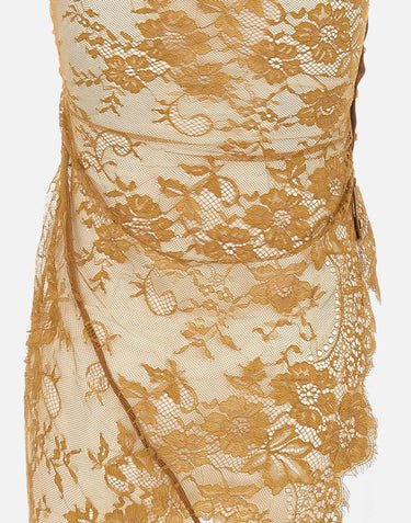 "Brownish green lace halter top" BX009 BROWNISHGREEN JACQUES WEI 