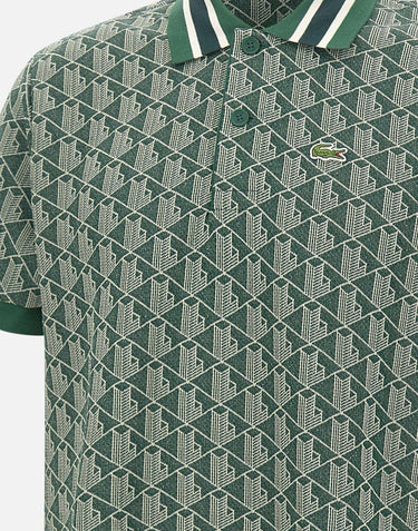 Polo in jacquard con monogramma DH1417 D1R LACOSTE 