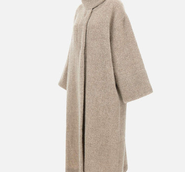 Cappotto in lana emohair W07100680 50LTBROWN MAURIZIO MYKONOS 