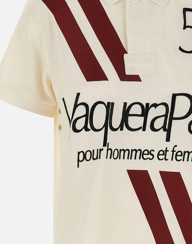 Polo con stampa VAQ11T004 OFFWHITE VAQUERA 
