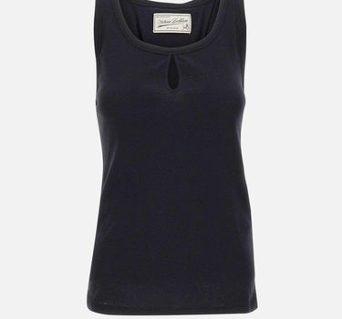 Top in misto cotone e lino 1226JTP007237A BLACK VICTORIA BECKHAM 