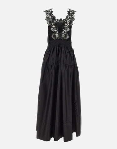 Abito in cotone con schiena scoperta W06050581 BLACK MAURIZIO MYKONOS 