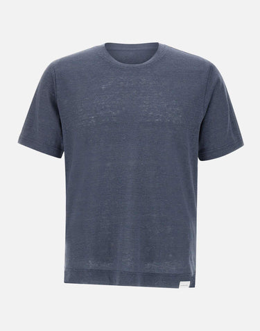 T-shirt in lino DK87123 BLU DIKTAT 