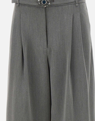 Pantaloni palazzo con cintura MF5269TS224 84006 LIU-JO 