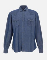 Camicia in misto cotone e lino WSU02P2054251U 0001 BARBA 
