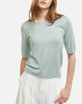 Maglia in misto seta a maniche corte 199021 239 KANGRA 