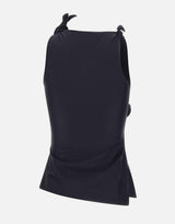 Top asimmetrico con fiore COPT76545 BLK COPERNI 