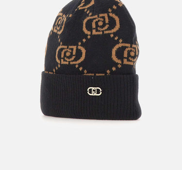 Berretto in monogram jacquard 2F5005M0300 09N37 LIU-JO 