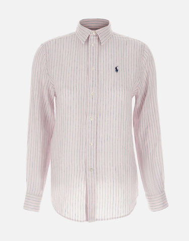 Camicia over in lino a righe 211A96158 011 POLO RALPH LAUREN 