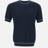 T-shirt in maglia in cotone ultrafine DK87039 BLU DIKTAT 
