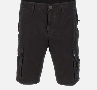 Shorts in tela di cotone biologico spazzolato effetto "old" L100019S00WA V0129 STONE ISLAND 