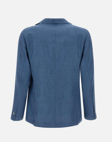 Blazer in lana, seta e lino 48009 0009 BARBA 