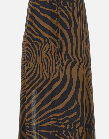 Abito lungo in chiffon con stampa zebrata 2A768A M5179 BLUMARINE 