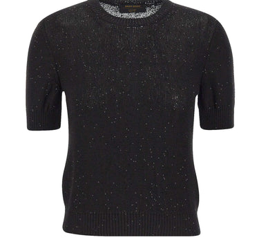 Maglia a maniche corte con paillettes 13231 32430099 GRAN SASSO 