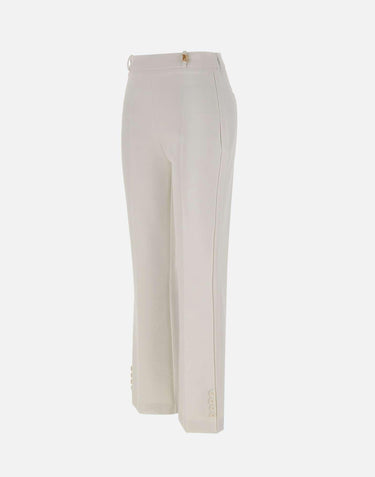 Pantaloni in doppio crêpe stretch con logo charm PA16861E2 360 ELISABETTA FRANCHI 