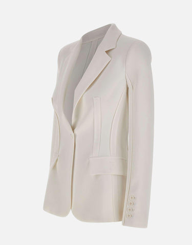 Giacca in doppio crêpe stretch con motivi a taglio vivo GI21661E2 360 ELISABETTA FRANCHI 