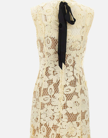 Abito midi in pizzo all'uncinetto 094MY YELLOW SELF-PORTRAIT 