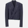 Giacca corta con orlo sfrangiato S52BN0154 M35466524M MM6 MAISON MARGIELA 
