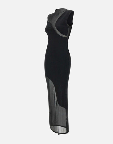 "Sheer knit maxi dress" 113706 100 ROTATE BIRGER CHRISTENSEN 
