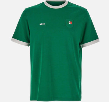 T-shirt in cotone elasticizzato con bandiera 50562134 320 BOSS 