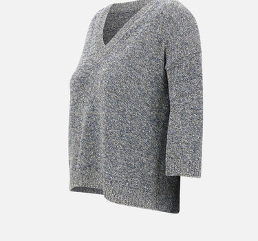 Maglia a V con paillettes 373002 845 KANGRA 