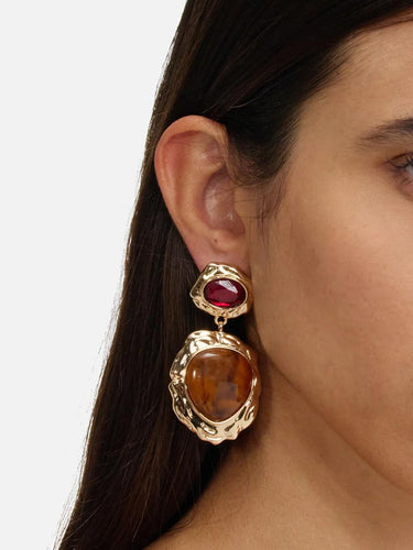 "Mottled Gold Multi Tiered Earrings" 644EGD GOLD SELF-PORTRAIT 