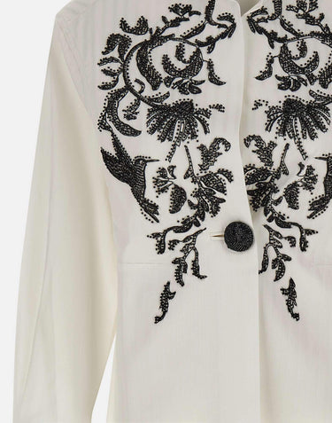 Giacca con ricamo gioiello CS014 WHITE JACQUES WEI 