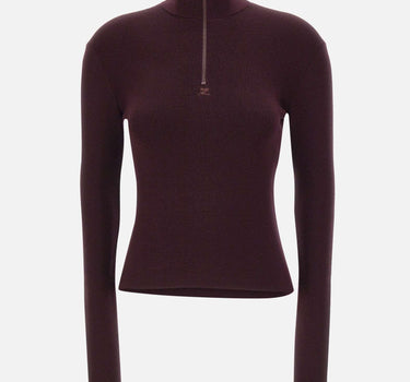 Pullover "Zipped Mockneck" 325MPU247FI0071 BURGUNDY COURREGES 