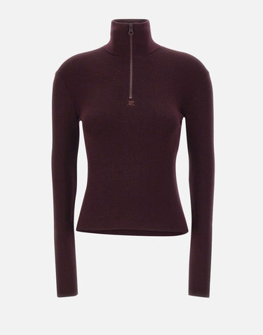 Pullover "Zipped Mockneck" 325MPU247FI0071 BURGUNDY COURREGES 