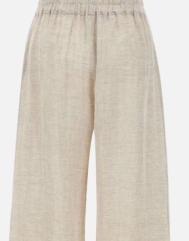 Pantaloni in lino W01281081 LTBROWN MAURIZIO MYKONOS 