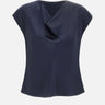 Camicetta in seta con scollo a cappuccio V796112595 403CBL VINCE. 