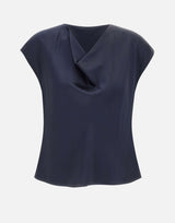 Camicetta in seta con scollo a cappuccio V796112595 403CBL VINCE. 