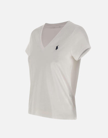 T-shirt a V in cotone 211B14611 007 POLO RALPH LAUREN 