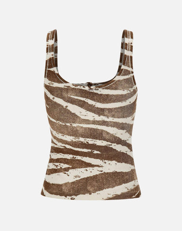 Top in costina a stampa zebra 2T123A M1035 BLUMARINE 