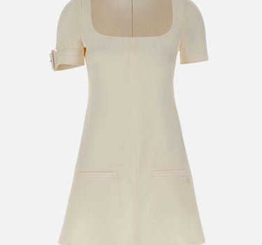 Abito a trapezio con fibbia 126CRO788PL0159 HERWHITE COURREGES 