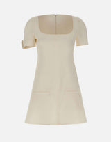 Abito a trapezio con fibbia 126CRO788PL0159 HERWHITE COURREGES 