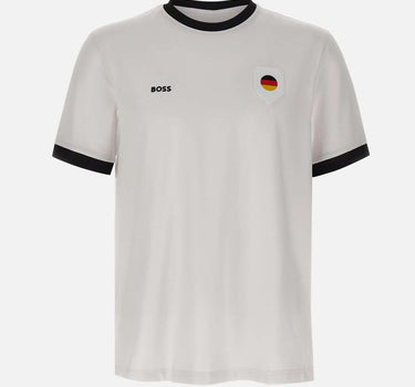 T-shirt in cotone elasticizzato con bandiera 50562134 102 BOSS 