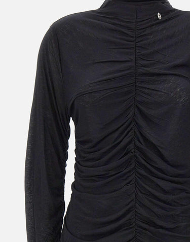 Maglia arricciata in misto lana e modal MF5448J3825 22222 LIU-JO 