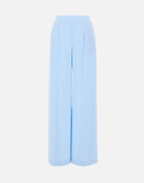 Pantaloni in crêpe a vita alta P16523 LIGHTBLUE NISSA 