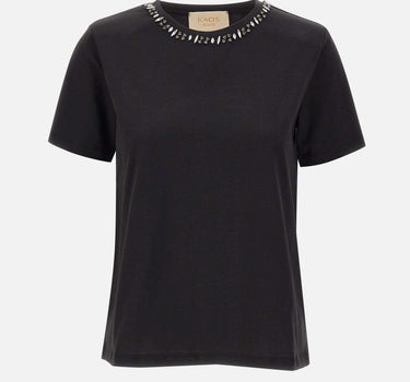 T-shirt con decorazione di cristalli RIJDK001 0001 KAOS 