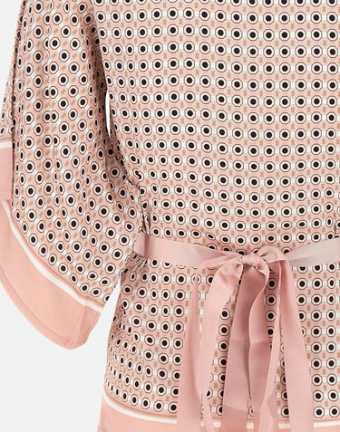Blusa incrociata con micro stampa 191068 001 KANGRA 