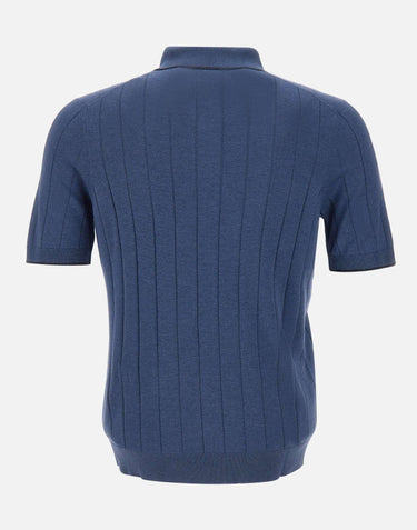 Polo in seta con zip 43128 23510570 GRAN SASSO 