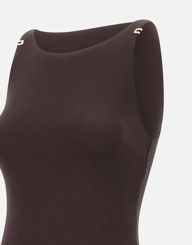 Body in jersey crêpe con dettagli logo BO03462E2 EV9 ELISABETTA FRANCHI 