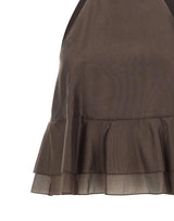 Top smanicato con balze SP1GX030 6044 KAOS 