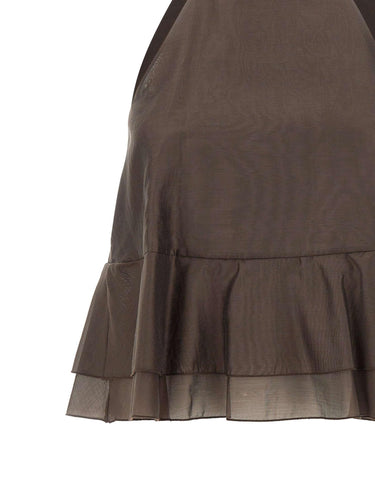 Top smanicato con balze SP1GX030 6044 KAOS 