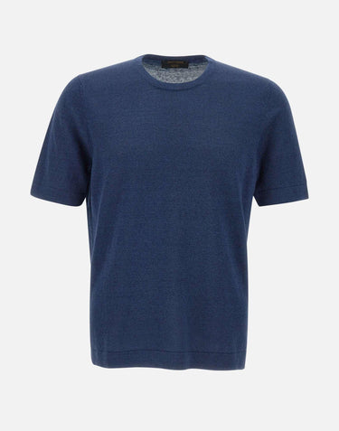 T-shirt  in lino e cotone 57140 18637598 GRAN SASSO 