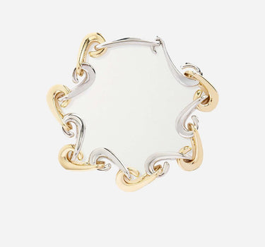 "New organic necklace with alternating gold and silver links" 25ABB0431MET767 M715 RABANNE 
